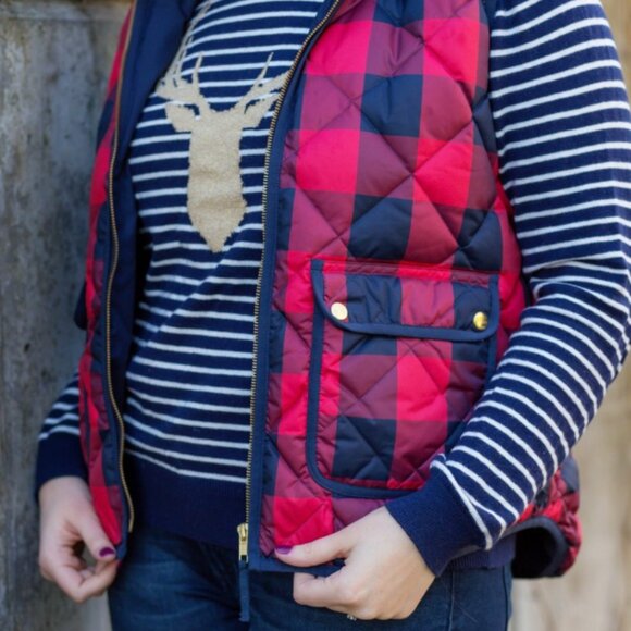 Joules Navy & White Striped Sweater with Gold Deer Stag Size 12 - Picture 2 of 9